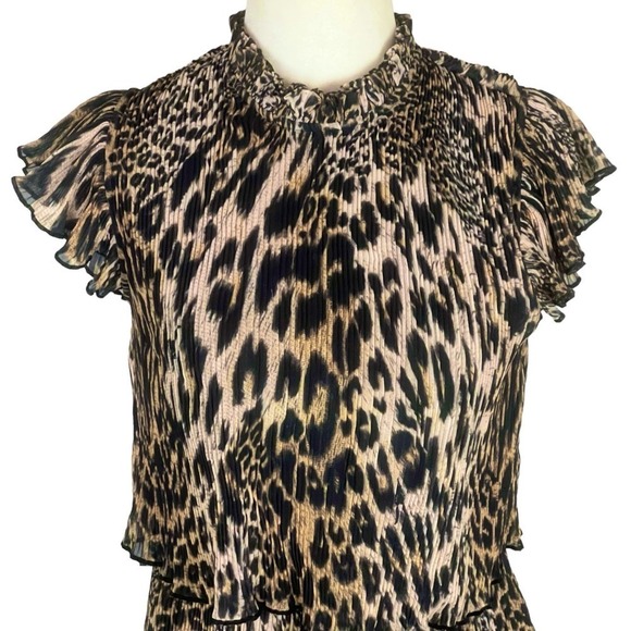 ALL SAINTS ANTHEIA KIKU ANIMAL PRINT TIERED MINI DRESS NWT WOMEN'S SIZE 2 - Picture 4 of 16